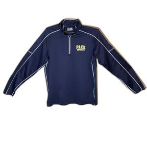 Men's Under Armour Pace University New York Shirt Blue Quarter Zip UA Sz M